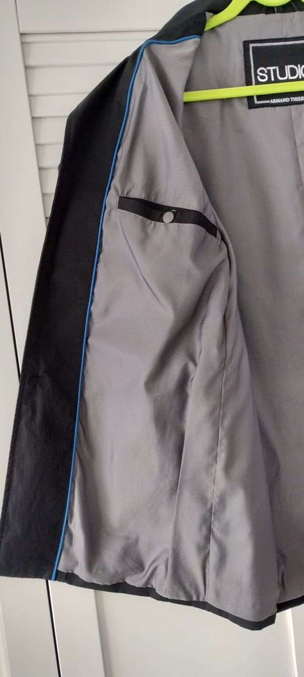 Trench Coat Trois-Quarts Homme - Noir - 64% Coton Vêtements