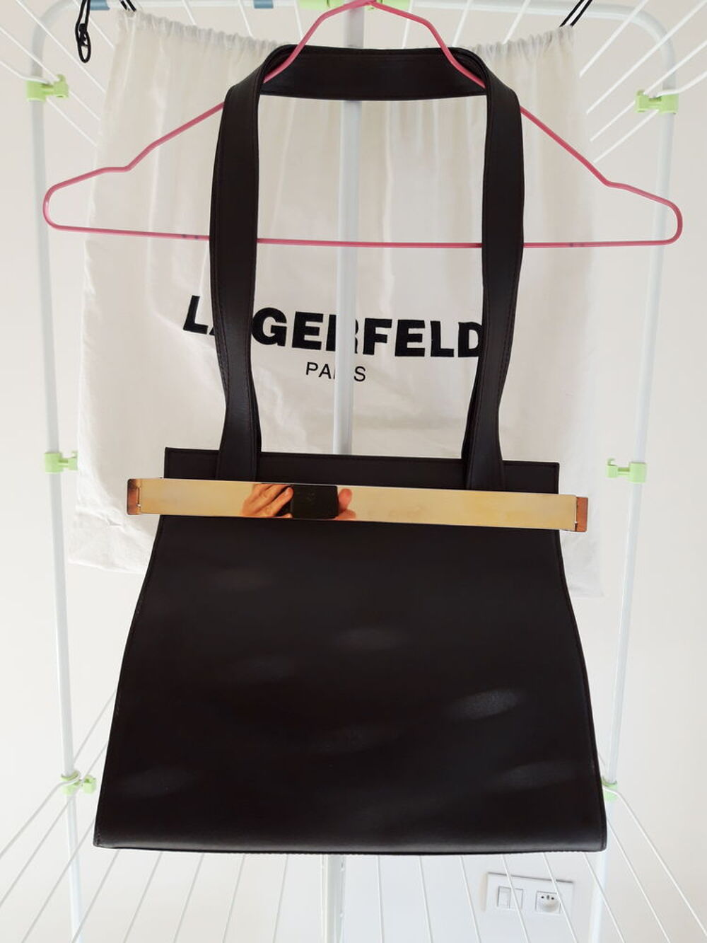 Sac en cuir marron Karl Lagerfeld (original) Vintage Maroquinerie