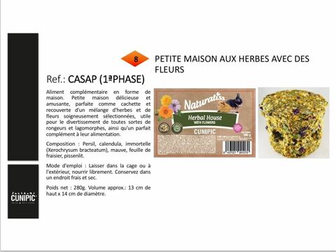 Snack naturel pour lapin CUNIPIC 12 64230 Poey-de-lescar