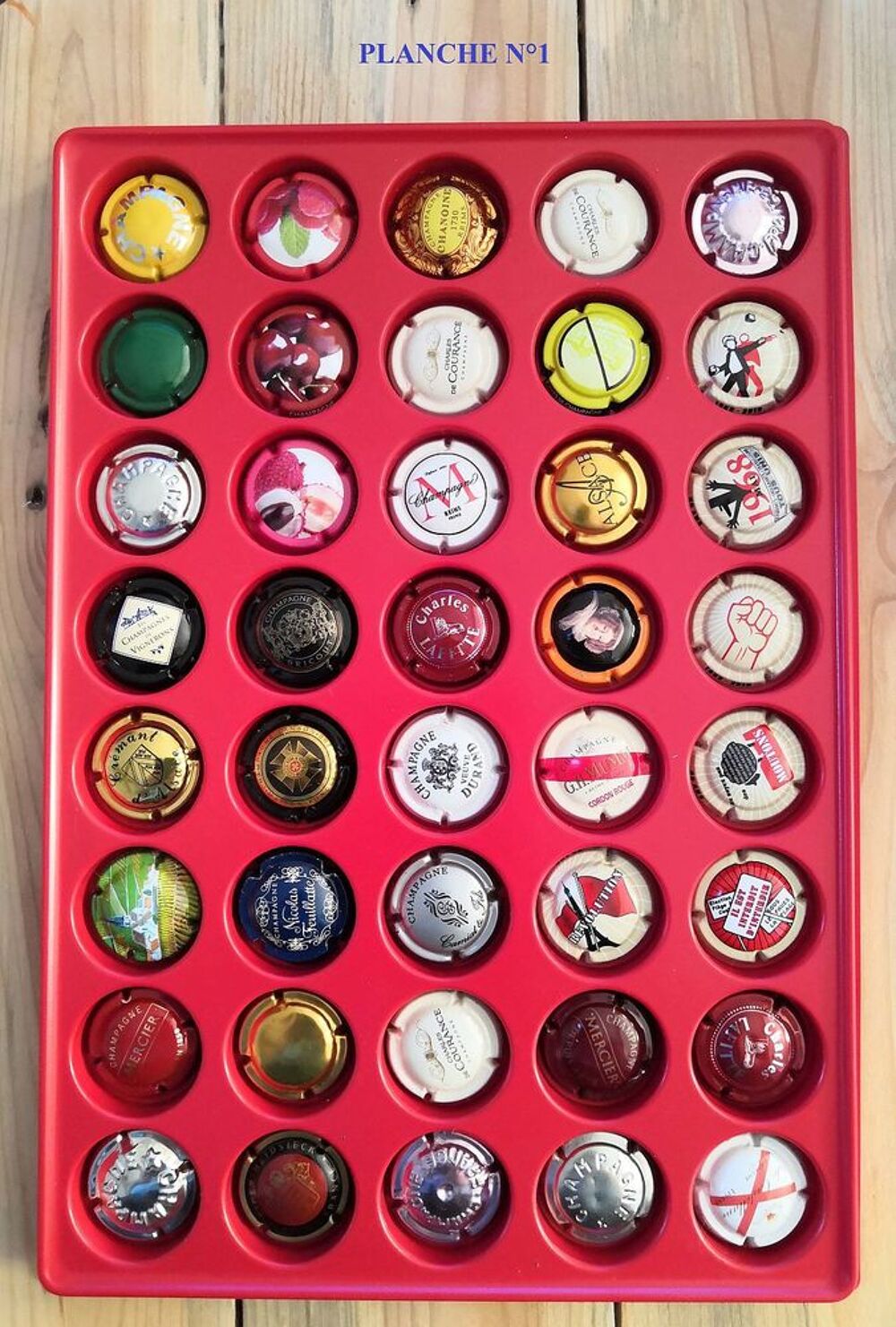 Plaque de 40 capsules de Champagne 