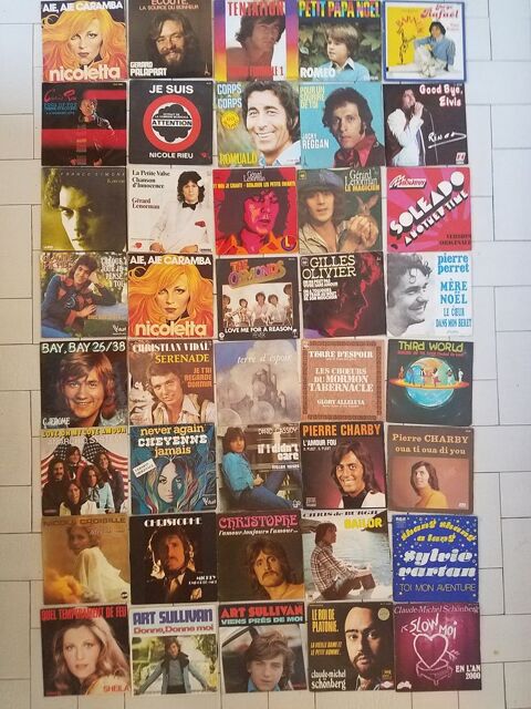 40 disques vinyles 45 tours des années 1970-80 0 Villargondran (73)
