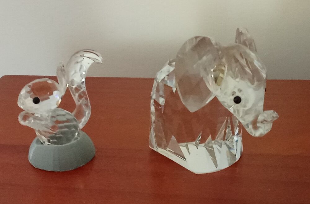 Ecureuil et &eacute;l&eacute;phant en pierre de Swarovski Décoration