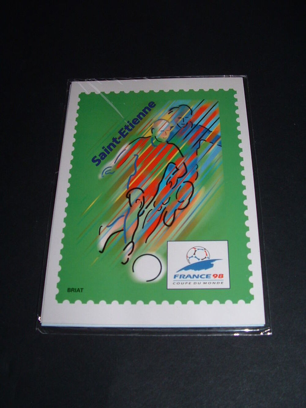 Cartes postales pr&eacute;-timbr&eacute;es coupe du monde de foot 98 