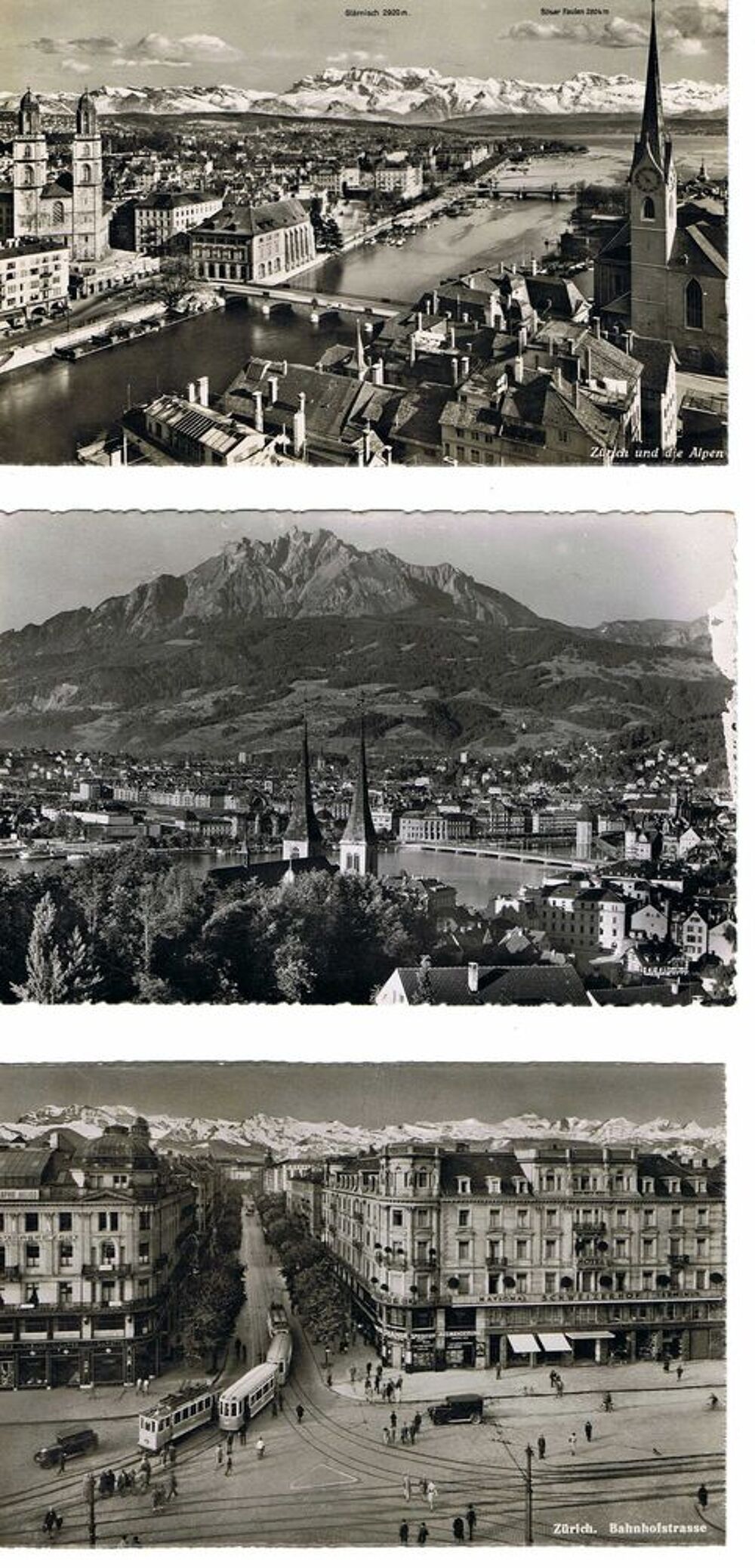 Lot de 9 cartes postales anciennes de Suisse 