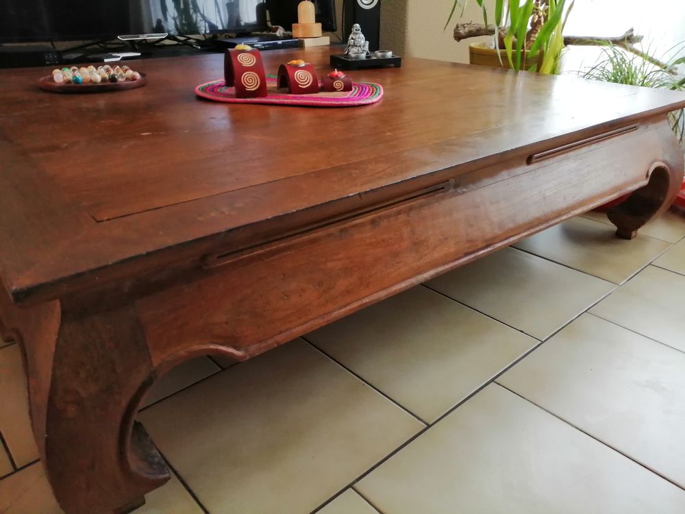 table basse de salon teck opium massif dimension 120X120 CM Meubles