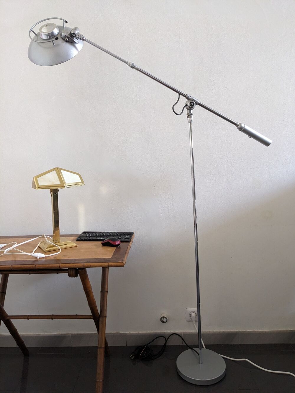 GRAND LAMPADAIRE d'atelier Ferdinand SOLER design industriel Décoration