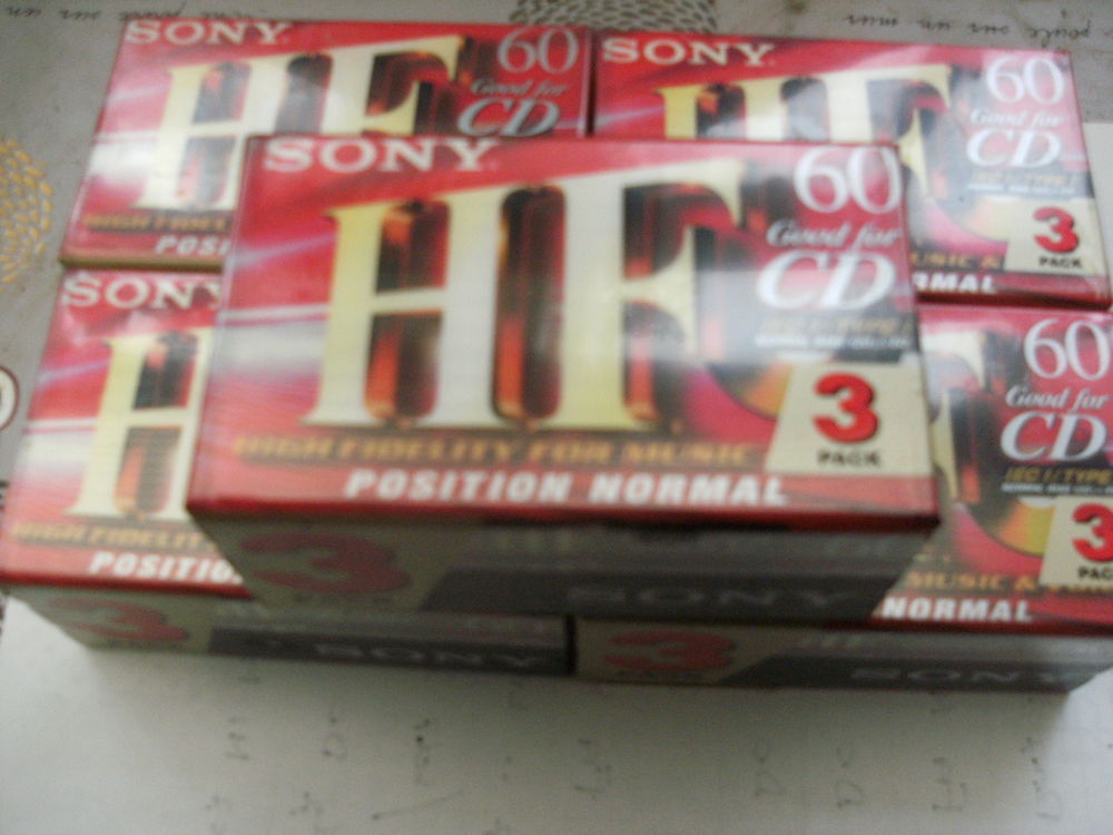 5 LOTS DE CASSETTES AUDIO SONY C-60HFC NEUVES SOUS BLISTERS Audio et hifi
