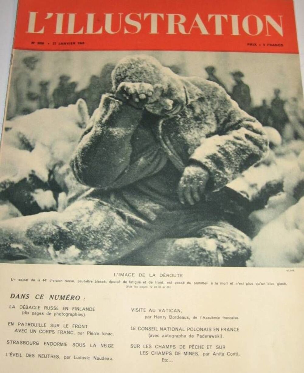 ILLUSTRATION n&deg; 5056 - 27 JANV 1940 - L'ENFER GLACE FINLANDA Cuisine