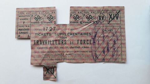 Ticket supplmentaire pour travailleurs de force 1944
10 Salon-de-Provence (13)