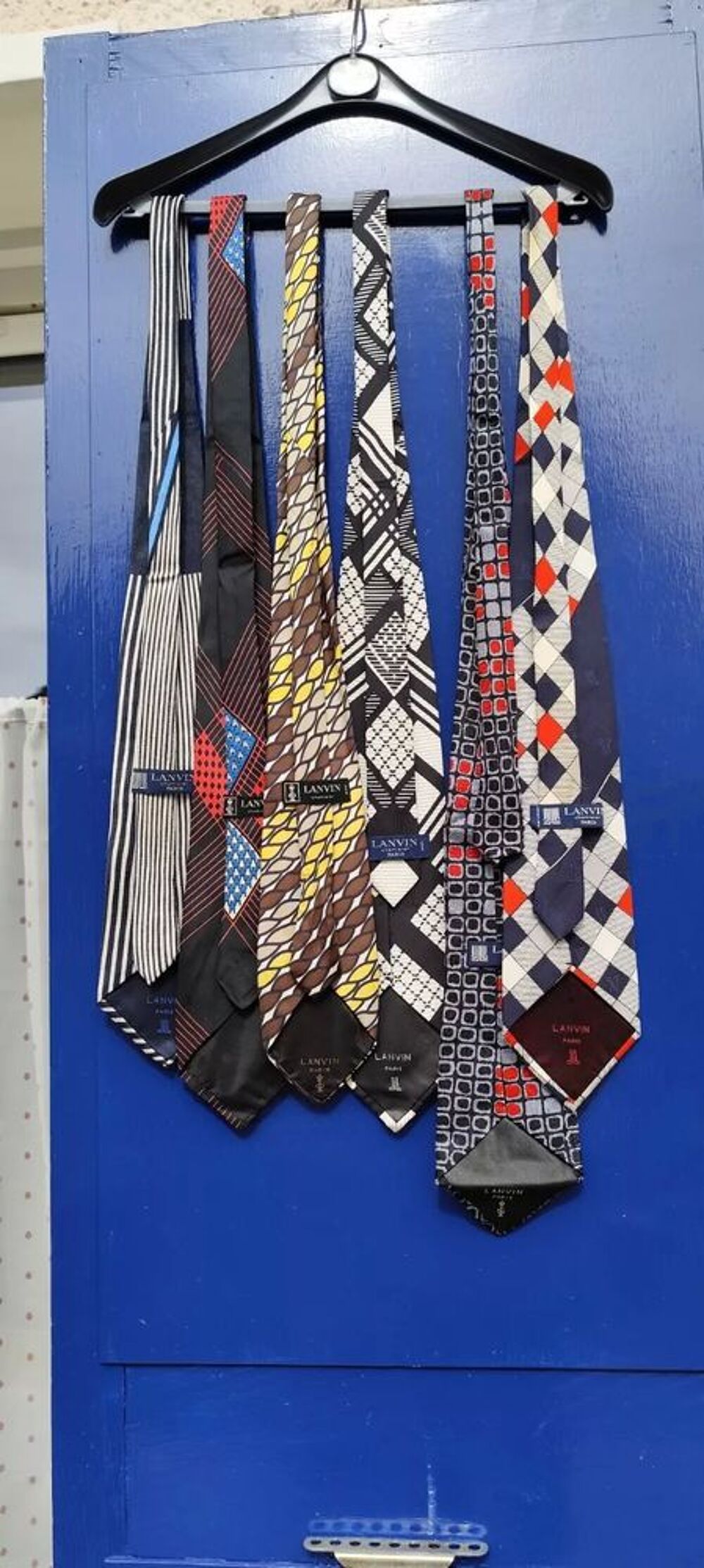 Cravates LANVIN 100% soie - Collector - Lot de 5 Vêtements