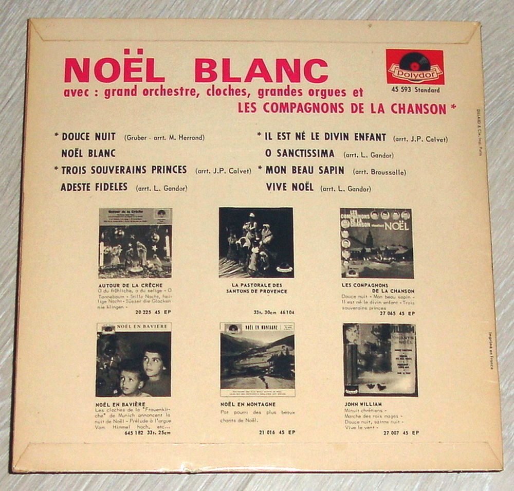 NO&Euml;L BLANC -33t/25cm- LES COMPAGNONS DE LA CHANSON / Orch. CD et vinyles