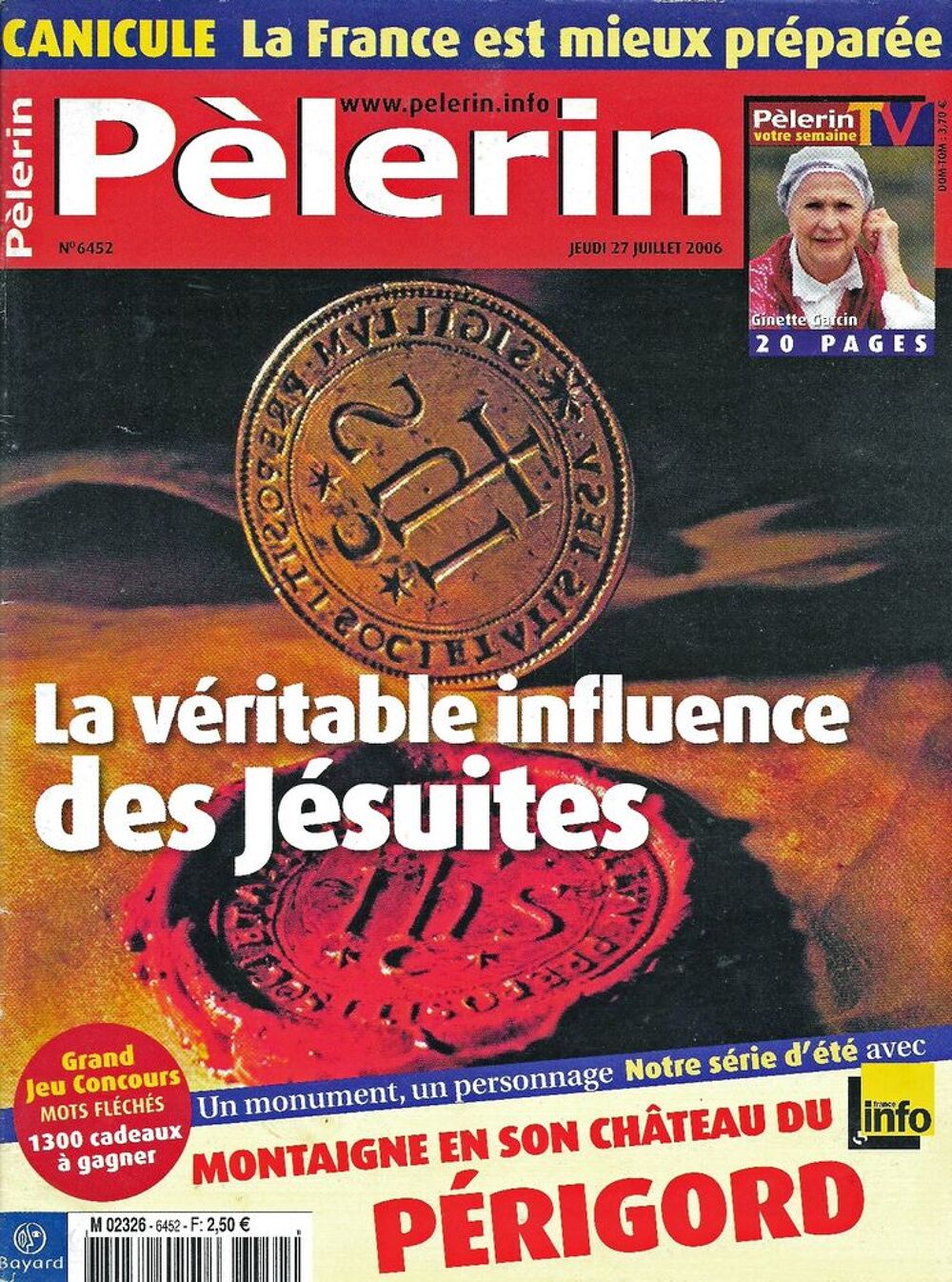 LE PELERIN Magazine n&deg;6452 2006 G&eacute;rard OURY Livres et BD