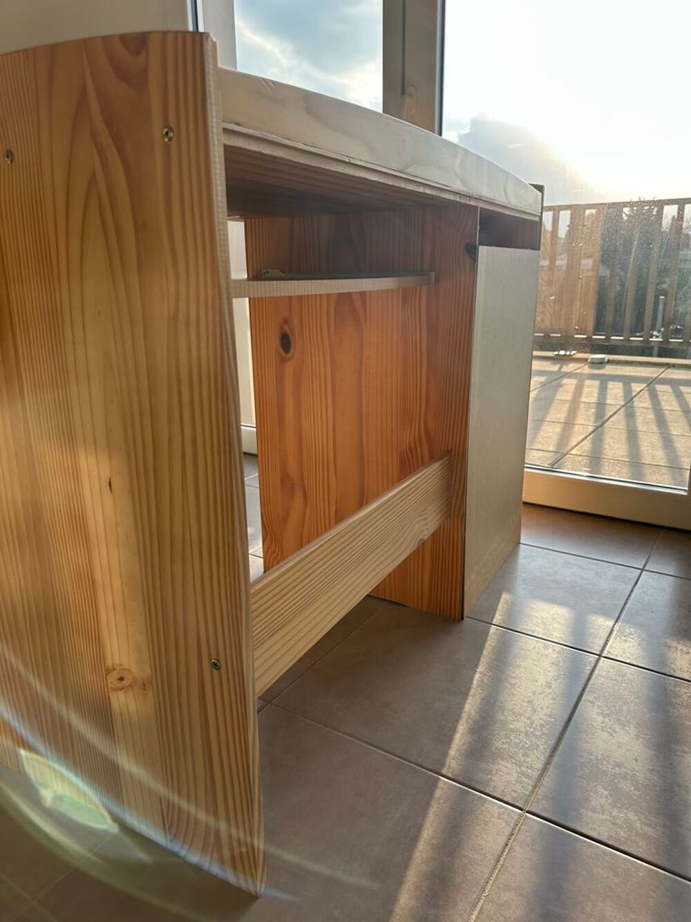 Bureau en bois avec plateau coulissant et 2 tiroirs Meubles