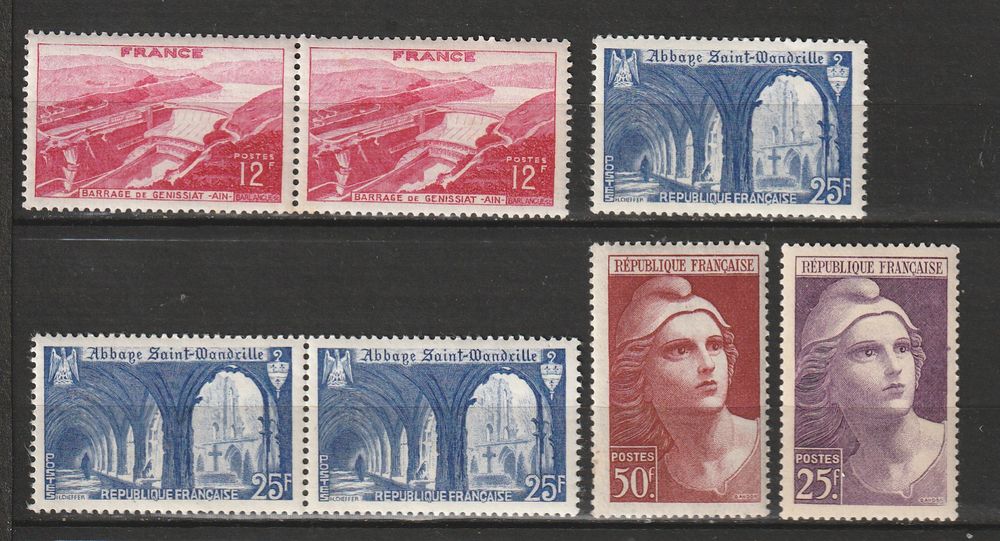 Lot timbres neufs Ann&eacute;es 40 Gomme avec l&eacute;g&egrave;res adh&eacute;rences 