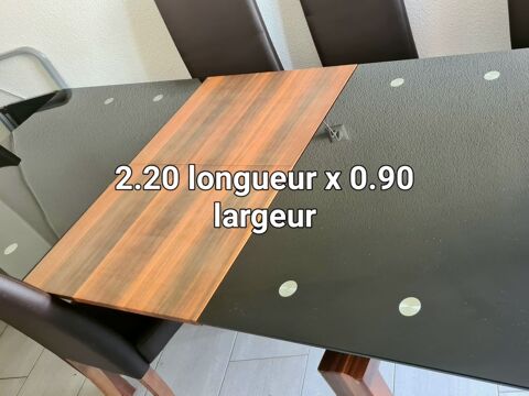 Table en verre tremp noir avec rallonge 100 Villeneuve-Saint-Georges (94)