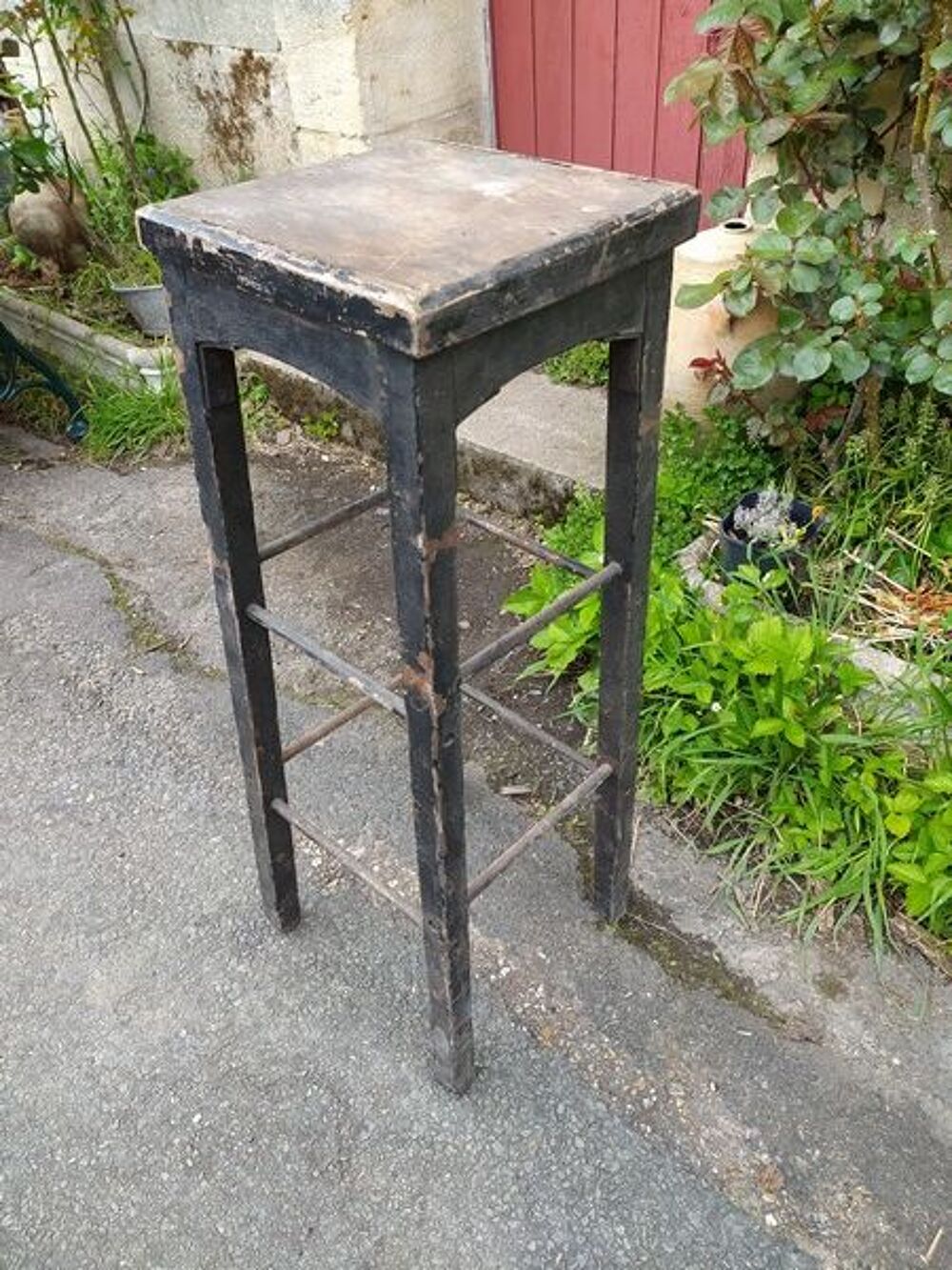 Ancien Tabouret d'Usine ou Sellette d'Atelier M&eacute;tal Bois Meubles