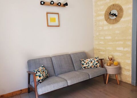 Canap 3 Places Confort Lin Gris bois massif style vintage 289 Montpellier (34)