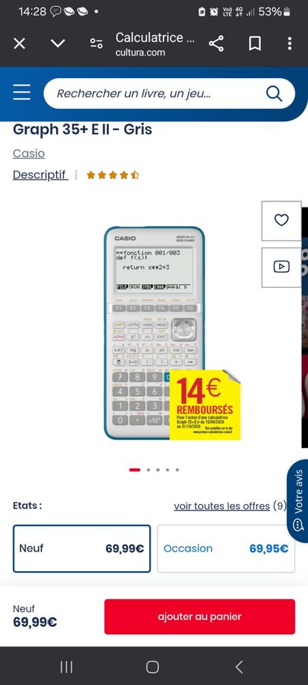 Calculatrice casio Téléphones et tablettes