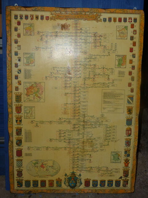tableau   de la généalogie des ROIS de FRANCE 80 Roclincourt (62)