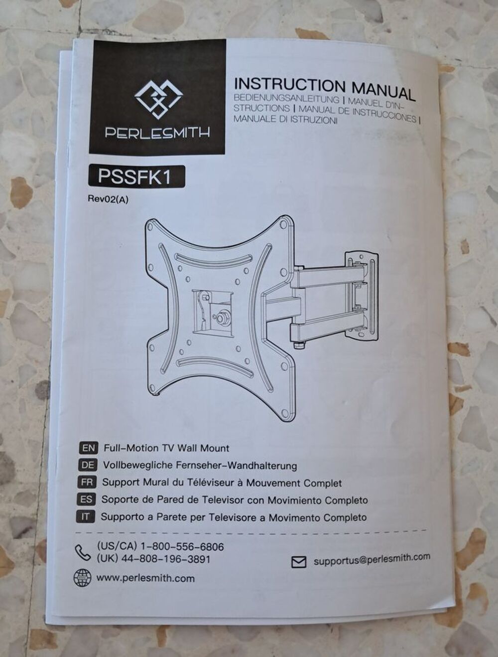 Support mural pour t&eacute;l&eacute;viseur PERLESMITH compatible LED/LCD Bricolage