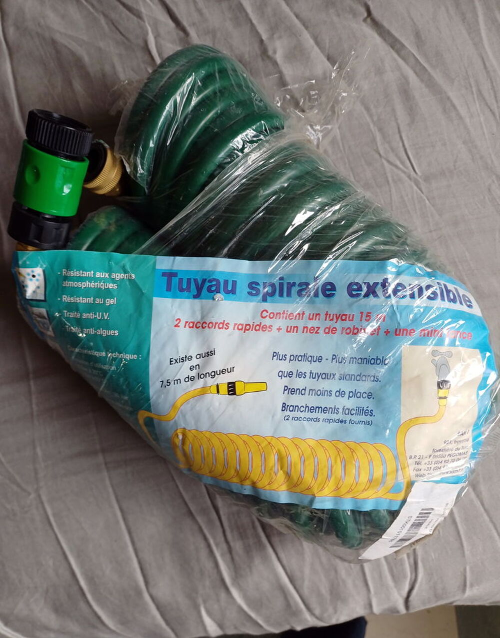 Tuyau d'arrosage spirale extensible 15 m Jardin