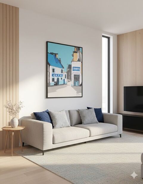 Tableau sc�ne de vie en Bretagne 90 Caudan (56)