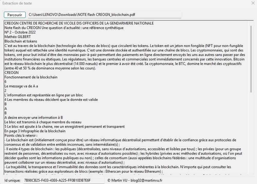   OCR extraction texte 