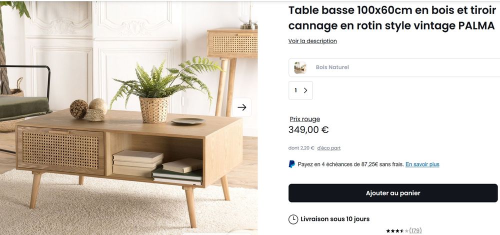 Table basse 2 niches 2 tiroirs Meubles