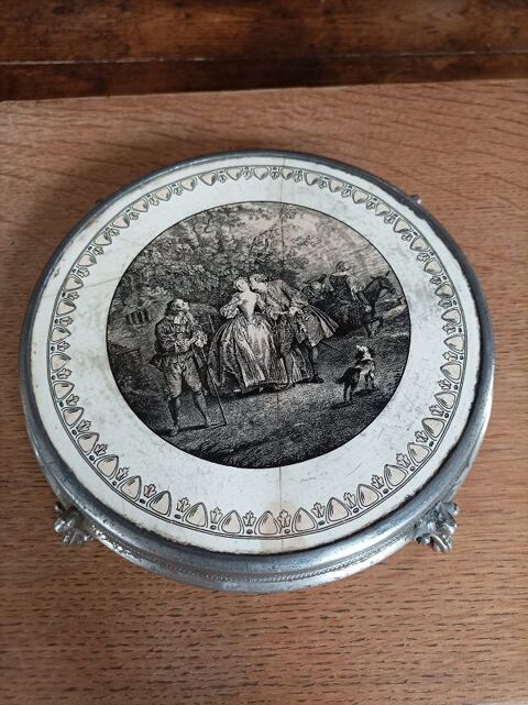 Dessous de plat mtal patin cramique Sarreguemines Pater 14 Ploubazlanec (22)