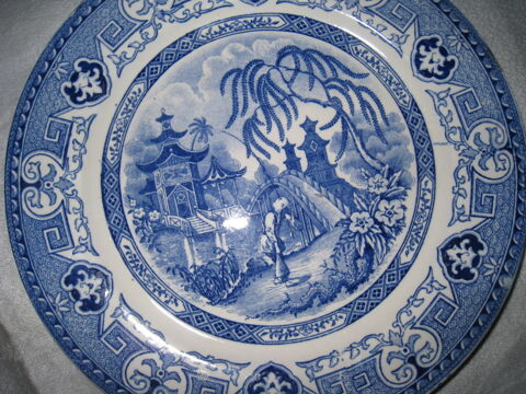 Assiette Yeddo bleu de 1900 28 Saint-Ismier (38)