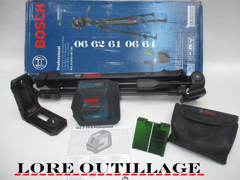 BOSCH GLL2-15G - Laser faisceau vert Bricolage