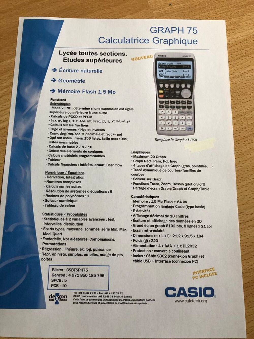 Calculatrice scientifique graphique Matériel informatique