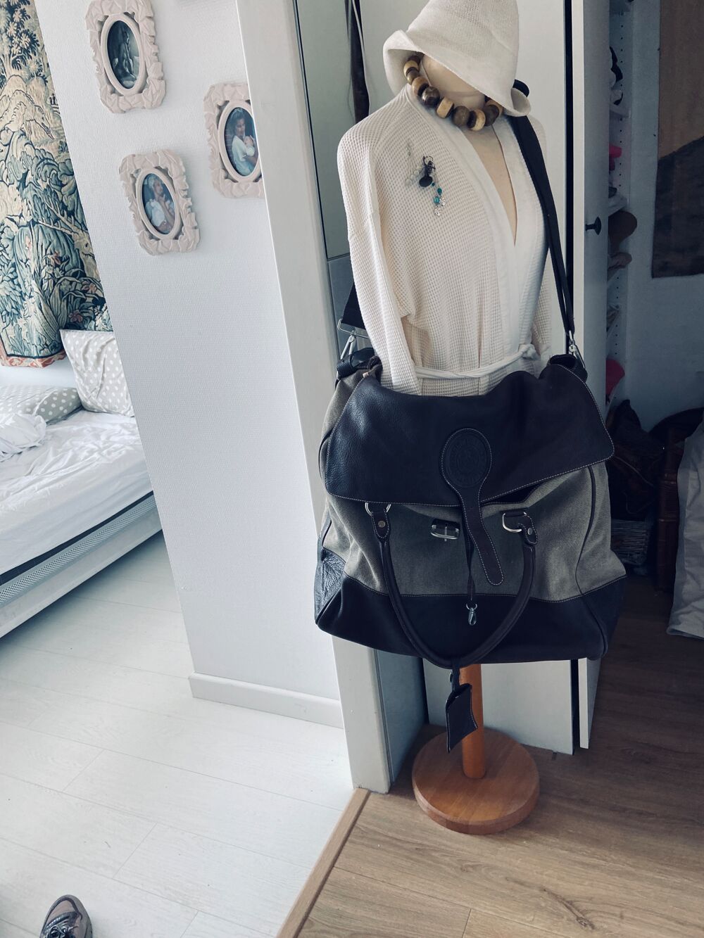 Grand sac cabas tissus cuir haut de gamme marque 
ORIGINAL Maroquinerie