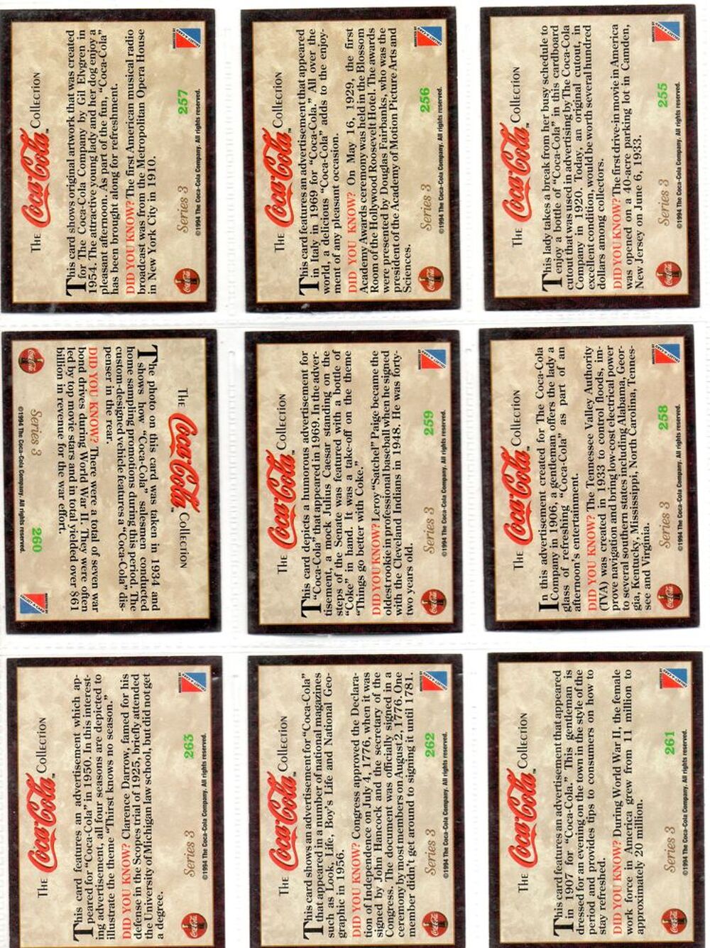 CARTES DE COLLECTION 
