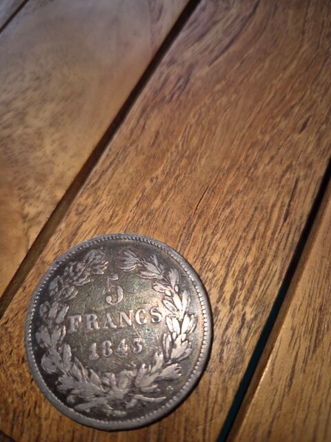 Piece de monnaie ancienne 5 francs 1843 250 Malo Les Bains (59)
