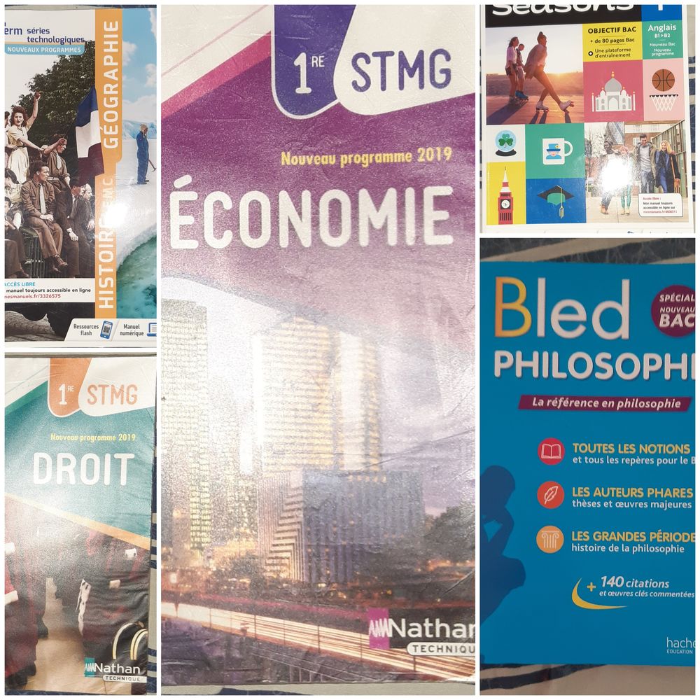 Livres 1ere et Tle Stmg + bled philosophie Livres et BD