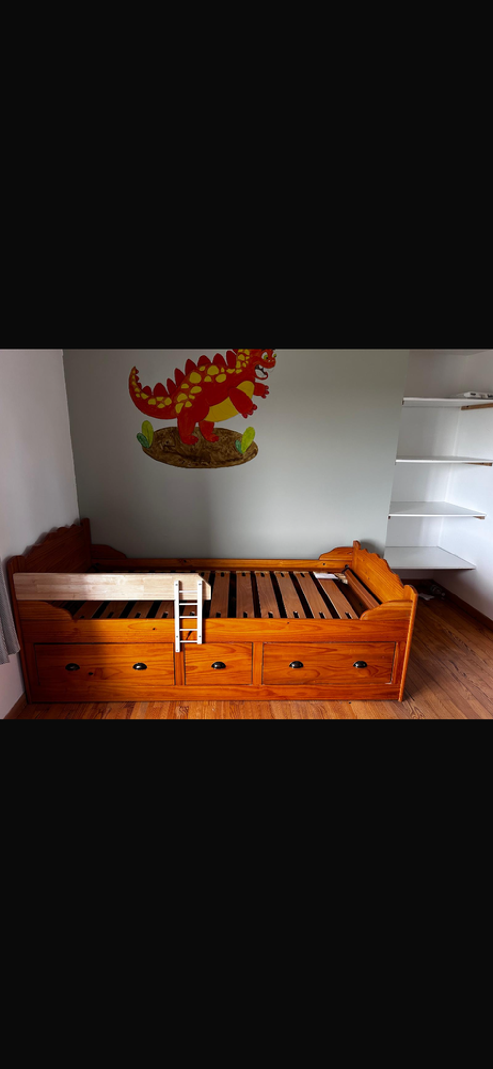 Lit 90x190 bois Massif + sommier &agrave; lattes Meubles