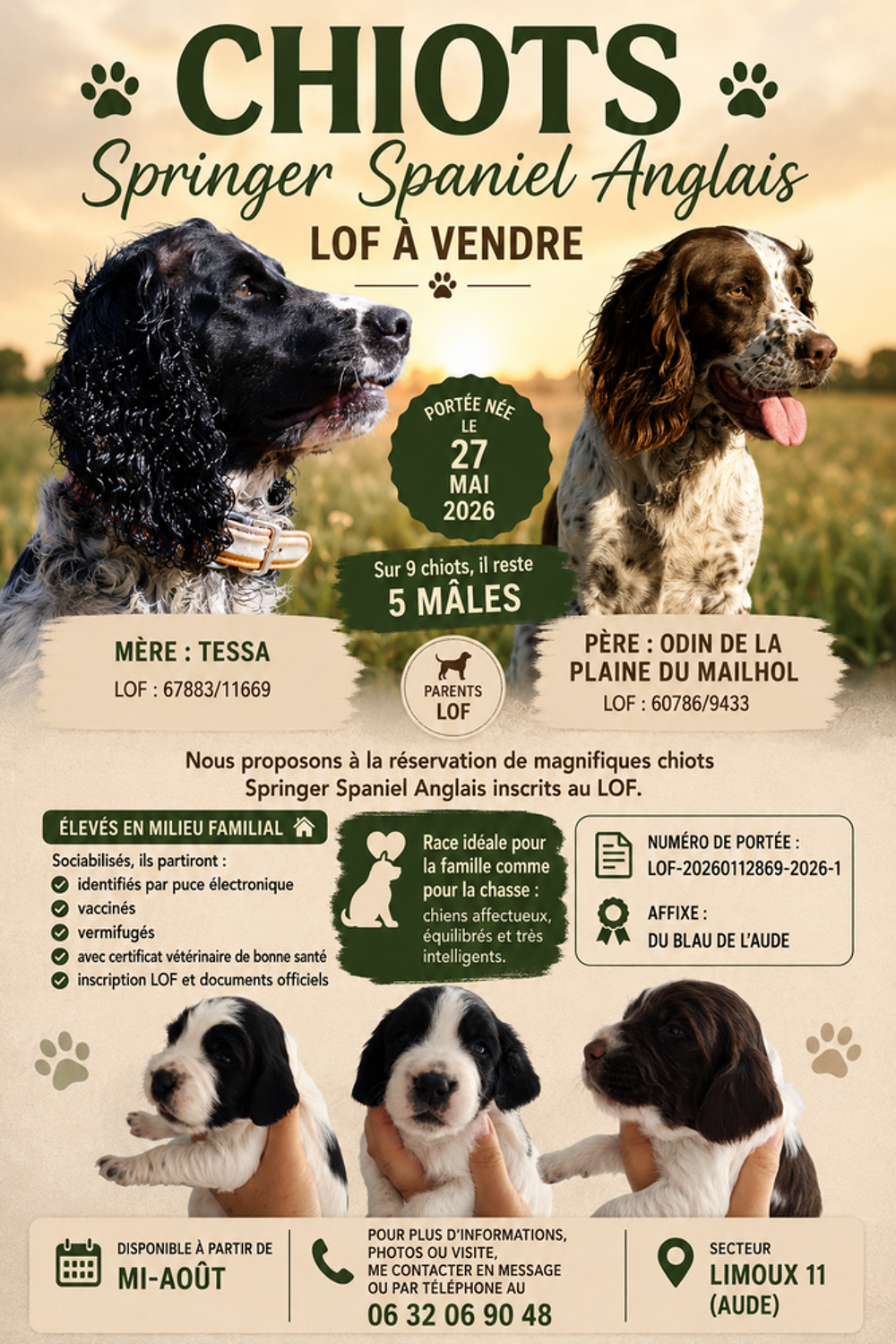   Chiots English Springer Spaniel  