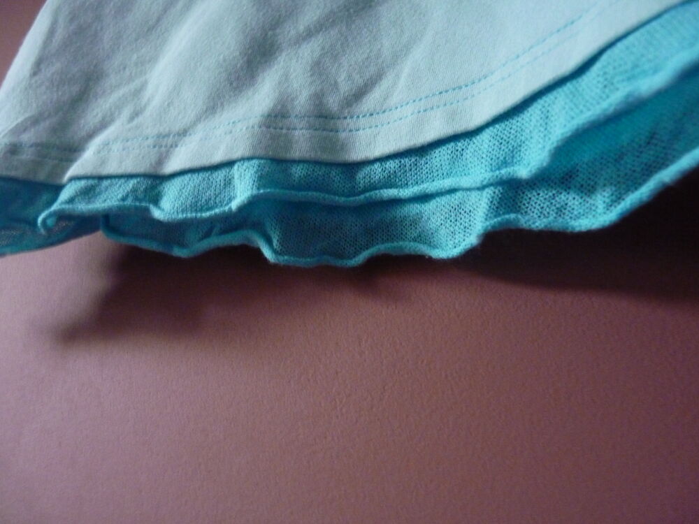 T-shirt Fille Marese 6 ans Bleu col bateau tulle TBE Vêtements enfants