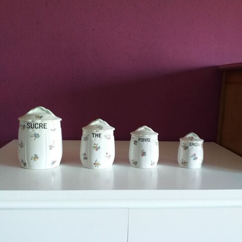 4 pots à épices porcelaine 35 Villars (42)