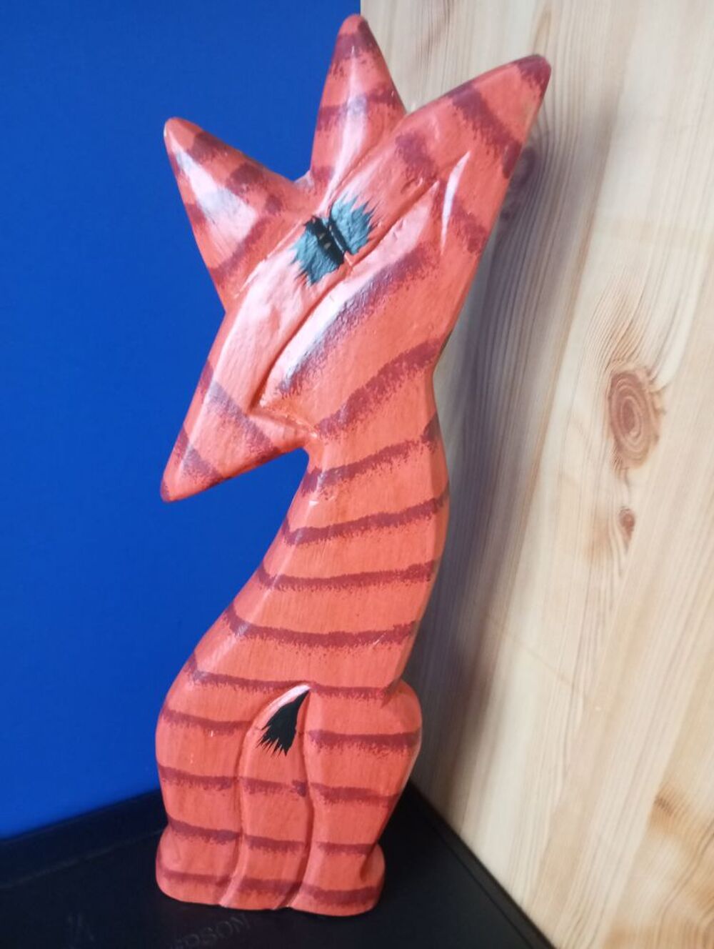 Grande statue bois 52 cm animal art africain Décoration