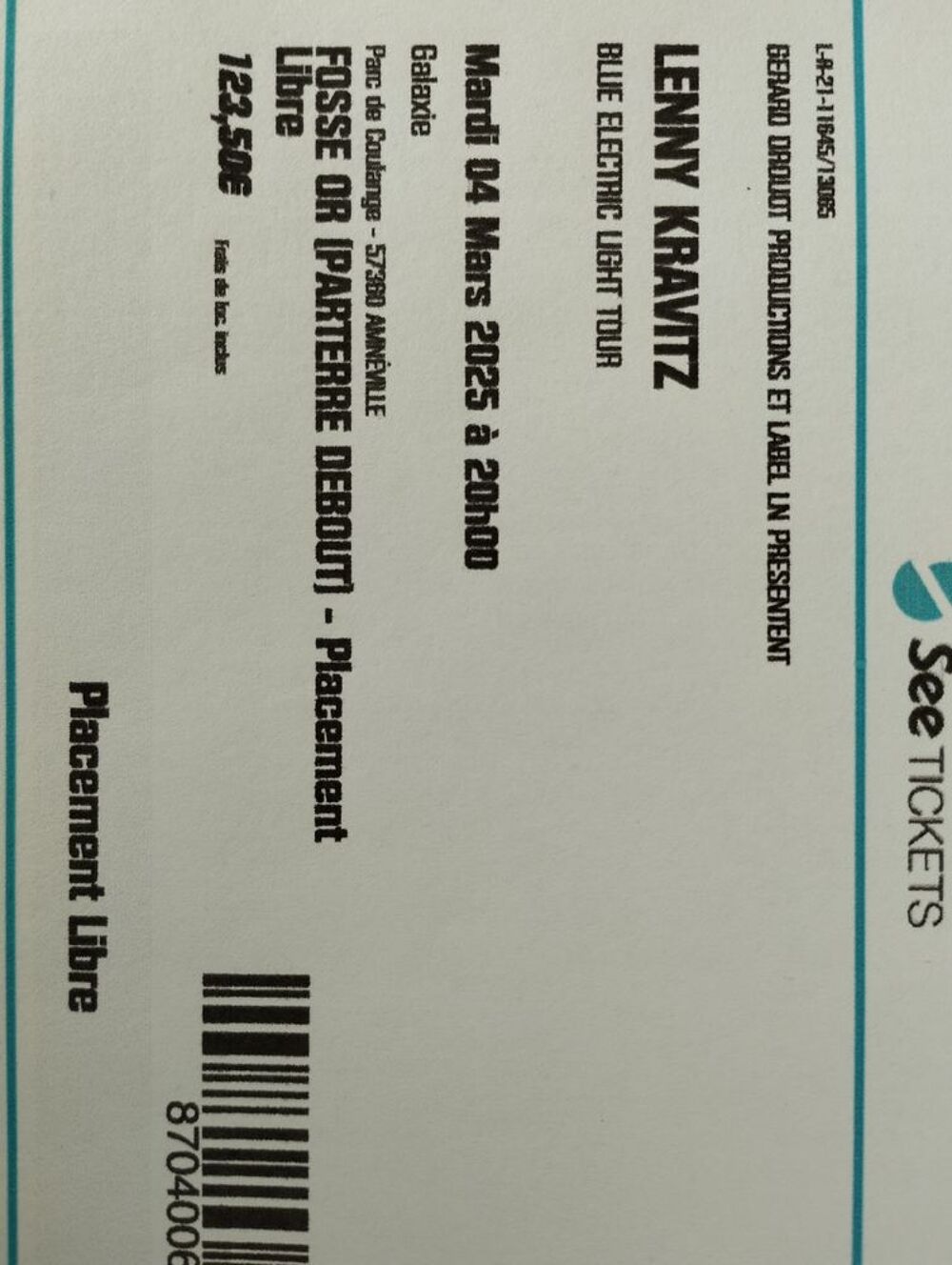 Concert Lenny Kravitz Billetterie