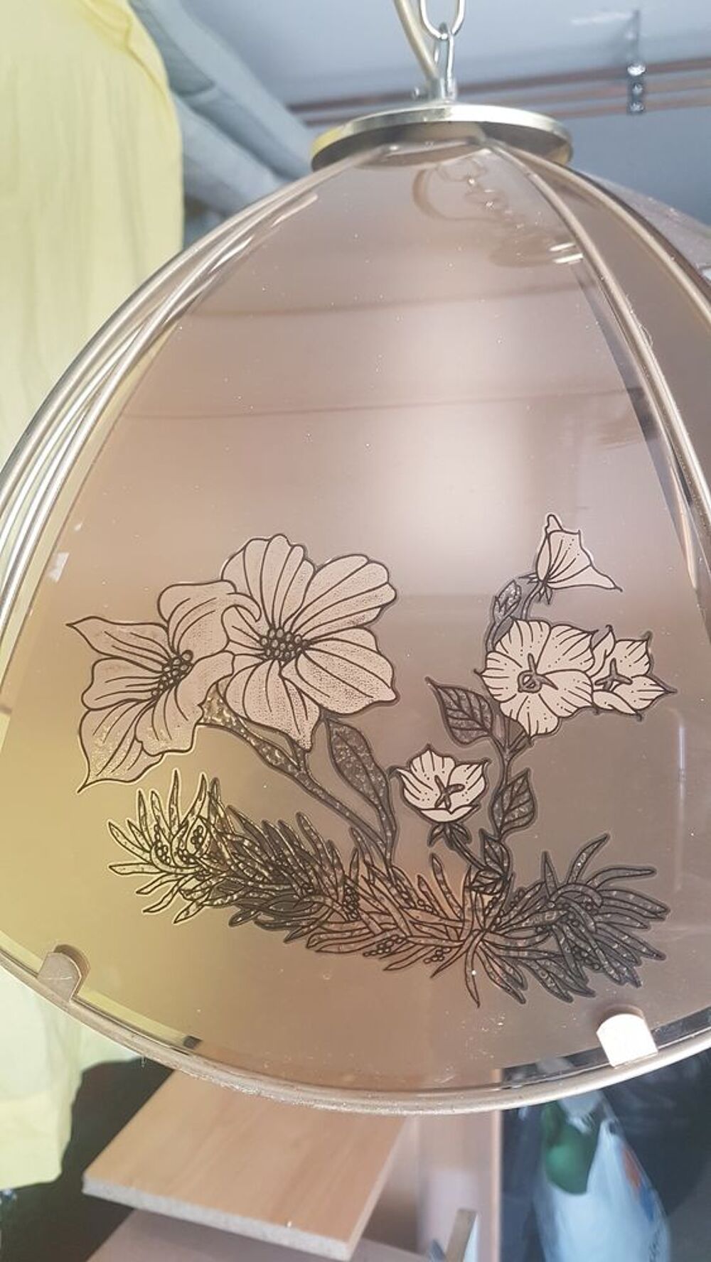 suspension en verre fum&eacute;e Décoration