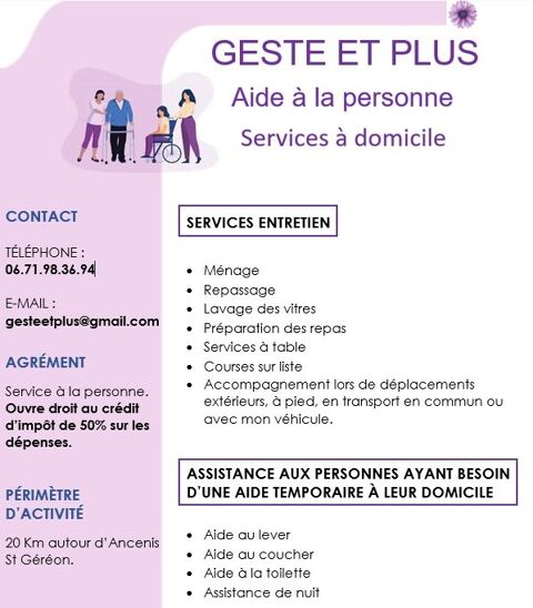 Aide à la personne âgée 0 44150 Ancenis