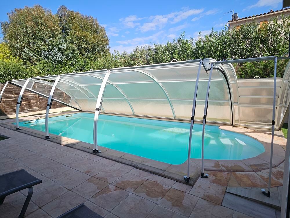Abri piscine Abrideal Primo 2024 - 9.40 x 4,14 - 5 modules - Jardin