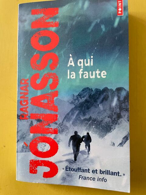 Livre A Qui La Faute - Ragnar Jónasson _ Vigneux-sur-Seine (91)