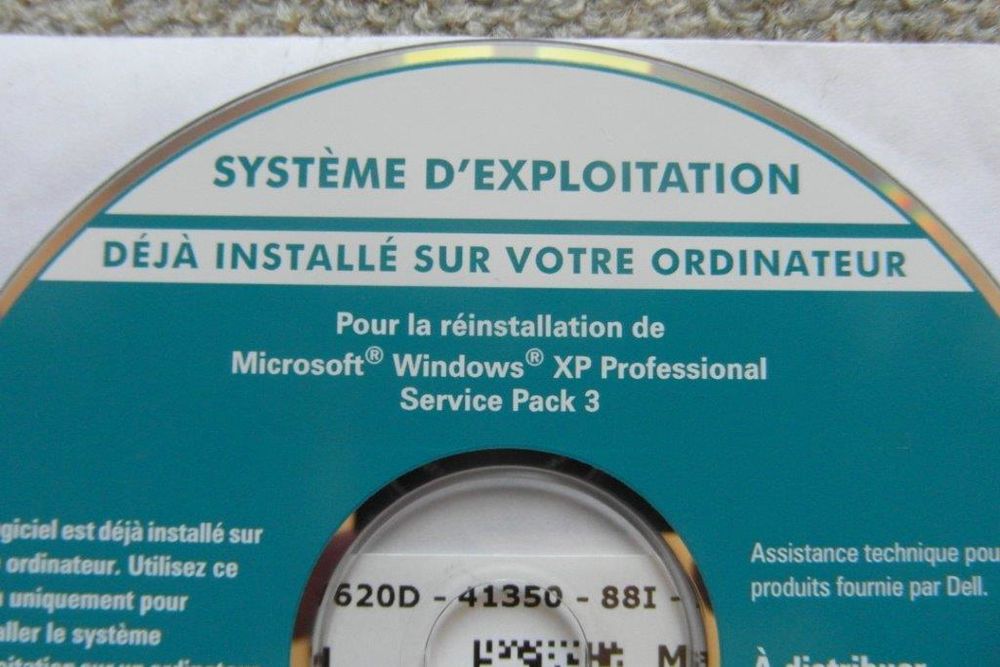 CD Dell Windows XP Matériel informatique