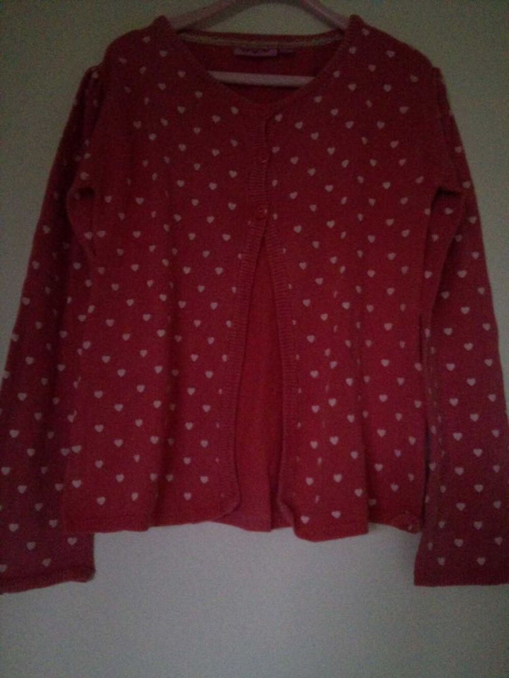 gilet rose,petits coeurs,8 ans Vêtements enfants