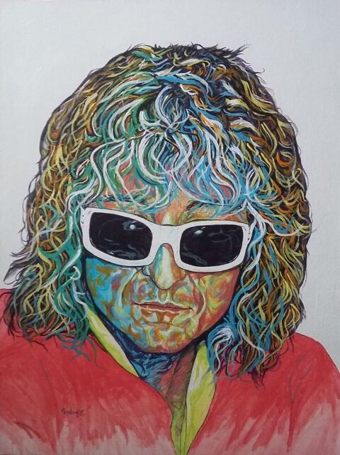 Tableau : Peinture : portrait de MICHEL POLNAREFF 300 Verneuil-sur-Vienne (87)