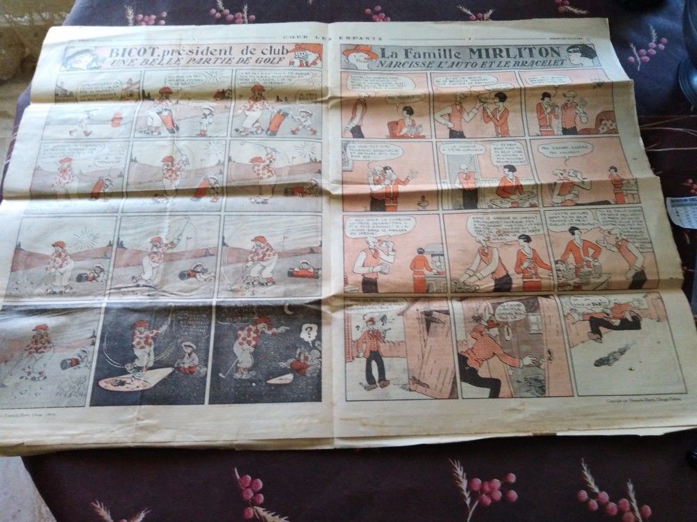 Journaux 1927
avec 1&egrave;re Bandes dessin&eacute;es 